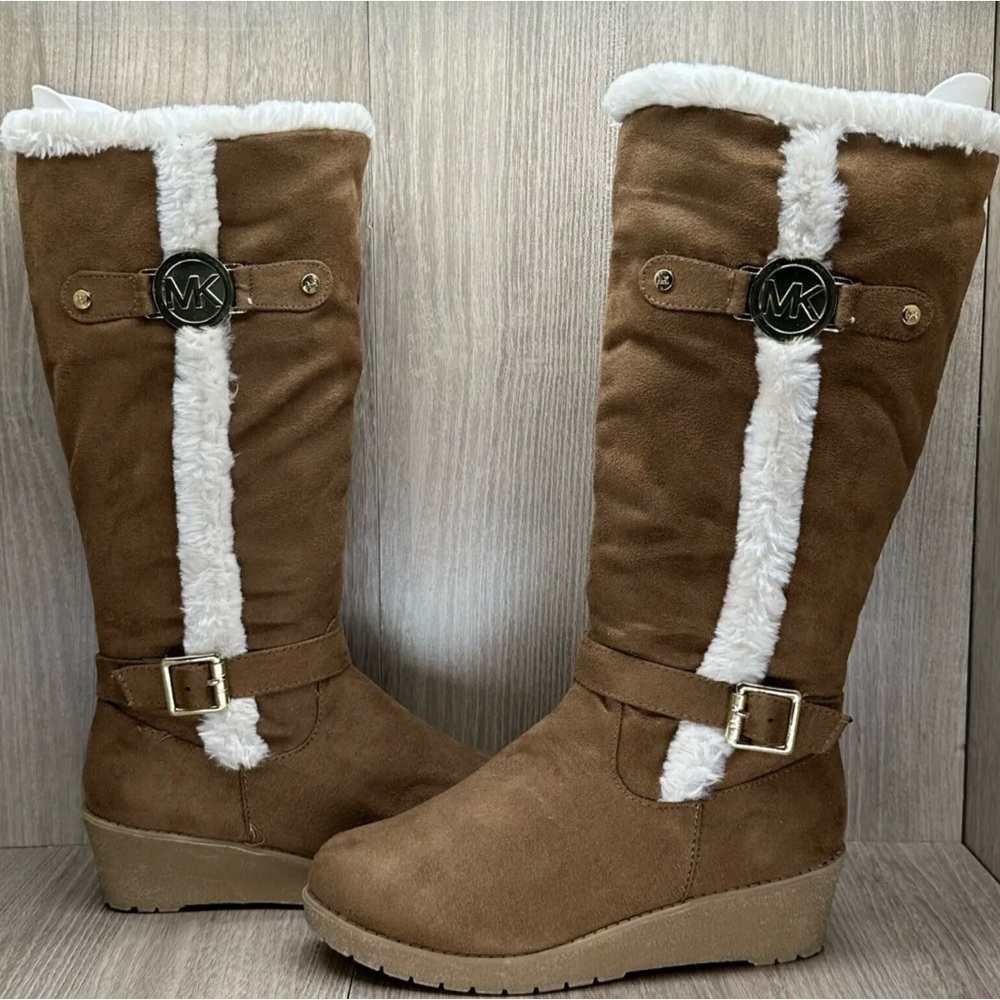 Michael Kors “DELA” Knee High Suede Wedged Boots Size 4